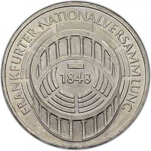 5 марок 1973, Франкфуртское национальное собрание цена, стоимость