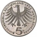 5 марок 1975, Альберт Швейцер, , серебро