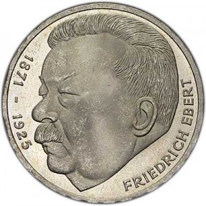 5 марок 1975, Фридрих Эберт  цена, стоимость