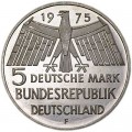 5 марок 1975, Германия Европейский год охраны памятников,, серебро