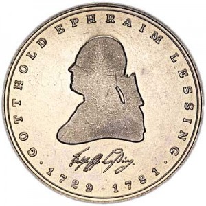 5 mark 1981 Germany Gotthold Ephraim Lessing price, composition, diameter, thickness, mintage, orientation, video, authenticity, weight, Description