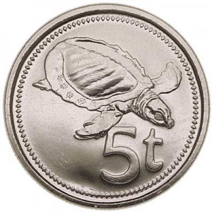 5 toa 2010 Papua - New Guinea turtle price, composition, diameter, thickness, mintage, orientation, video, authenticity, weight, Description