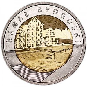 5 zloty 2015 Poland Bydgoszcz Canal price, composition, diameter, thickness, mintage, orientation, video, authenticity, weight, Description