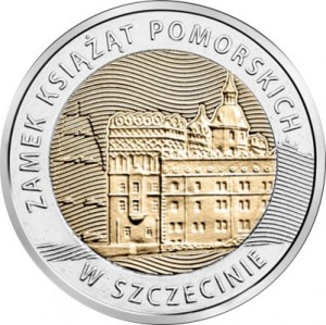 5 злотых 2016 Польша, Замок князей Поморских в Щецине цена, стоимость