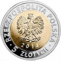 5 злотых 2014 Польша, 25 лет свободы (25 lat wolnosci)