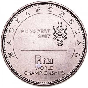 50 Forint 2017 Hungary, World Championship in Water Sports price, composition, diameter, thickness, mintage, orientation, video, authenticity, weight, Description