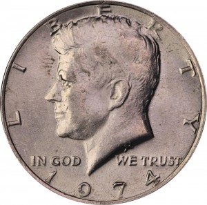 Half Dollar 1974 USA Kennedy   P # C Preis, Komposition, Durchmesser, Dicke, Auflage, Gleichachsigkeit, Video, Authentizitat, Gewicht, Beschreibung