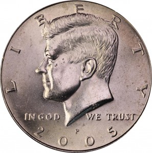 Half Dollar 2005 USA Kennedy mint mark P price, composition, diameter, thickness, mintage, orientation, video, authenticity, weight, Description