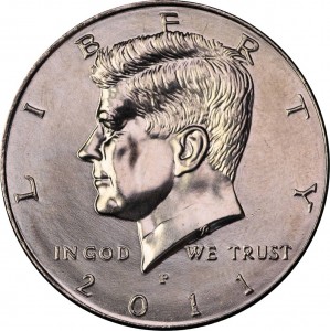Half Dollar 2011 USA Kennedy mint mark P  price, composition, diameter, thickness, mintage, orientation, video, authenticity, weight, Description
