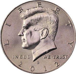 Half Dollar 2012 USA Kennedy mint mark D price, composition, diameter, thickness, mintage, orientation, video, authenticity, weight, Description
