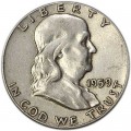 50 центов 1959 США Франклин двор P, серебро