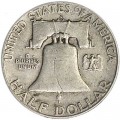 50 cent Half Dollar 1961 USA Franklin D, , silber
