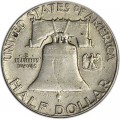 50 cent Half Dollar 1962 USA Franklin P, , silber