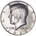Half Dollar 1968 USA Kennedy mint mark D, silver