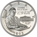 50 центов 1993 США Джеймс Мэдисон. Билль о Правах, серебро Proof