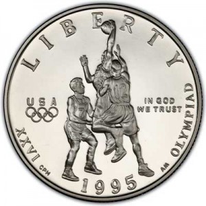 50 центов 1995 США Олимпиада в Атланте, Баскетбол Proof  цена, стоимость