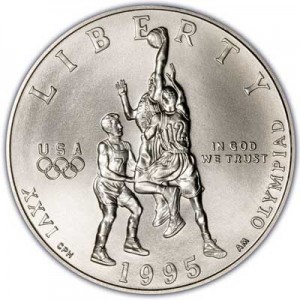 50 центов 1995 США Олимпиада в Атланте, Баскетбол UNC  цена, стоимость