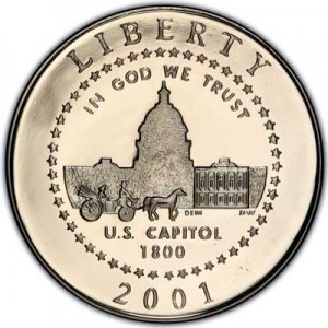 50 центов 2001 США Центр посетителей Капитолия Proof цена, стоимость