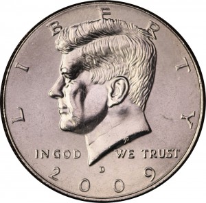 Half Dollar 2009 USA Kennedy mint mark D price, composition, diameter, thickness, mintage, orientation, video, authenticity, weight, Description