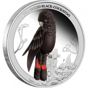50 cents 2013 Australia, Red-tailed black cockatoo price, composition, diameter, thickness, mintage, orientation, video, authenticity, weight, Description