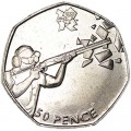 50 Pence 2011 Großbritannien, London 2012 Schießen