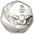 50 пенсов 2016 Великобритания XXXI летние Олимпийские Игры, Рио-де-Жанейро, из обращения