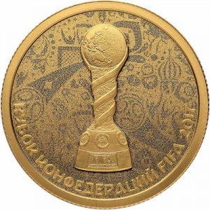 50 rubles 2017 FIFA Confederations Cup 2017, gold price, composition, diameter, thickness, mintage, orientation, video, authenticity, weight, Description