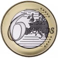 6 sex euros badge coin, type 26