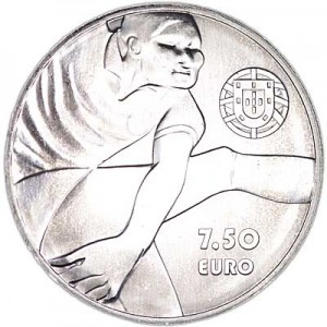 7,5 евро 2016 Португалия, футболист Эйсебио,  цена, стоимость