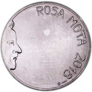 7.5 Euro 2018 Portugal, Rosa Mota,  price, composition, diameter, thickness, mintage, orientation, video, authenticity, weight, Description