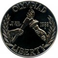 1 доллар 1988 Олимпиада в Сеуле, серебро proof