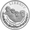 1 доллар 1991 Гора Рашмор, серебро proof