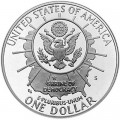 1 dollar 1991 Mount Rushmore  proof, silver