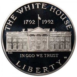 Dollar 1992 White House 200th Anniversary  proof price, composition, diameter, thickness, mintage, orientation, video, authenticity, weight, Description