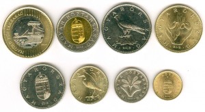 Set von Münzen 1996-2015 Ungarn, 8 Münzen Preis, Komposition, Durchmesser, Dicke, Auflage, Gleichachsigkeit, Video, Authentizitat, Gewicht, Beschreibung