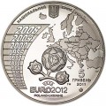 Set mit 5 Hrywnja Die Endrunde der Fußball-Europameisterschaft im Jahr 2012, 5 Münzen, 2011 Ukraine