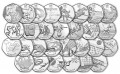 Набор монет 50 пенсов 2011, Олимпиада 2012 в Лондоне, 29 монет из обращения