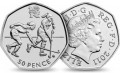 Sets von Münzen, 50 pence 2011, Olympischen Spiele 2012 in London, 29 munzen aus dem Verkehr