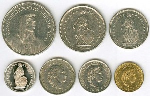 Set von Münzen in der Schweiz, 7 Münzen Preis, Komposition, Durchmesser, Dicke, Auflage, Gleichachsigkeit, Video, Authentizitat, Gewicht, Beschreibung