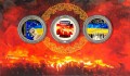 Stellen Ukraine 5 Griwna 2015 Helden der Maidan, 3 farbige Münzen
