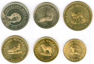 Set von Münzen Mazedonien 1993-2008, 6 Münzen Preis, Komposition, Durchmesser, Dicke, Auflage, Gleichachsigkeit, Video, Authentizitat, Gewicht, Beschreibung