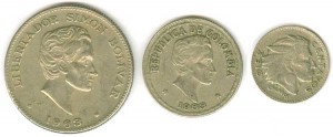 Setzen von Münzen von Kolumbien 1956-66, 3 Münzen Preis, Komposition, Durchmesser, Dicke, Auflage, Gleichachsigkeit, Video, Authentizitat, Gewicht, Beschreibung