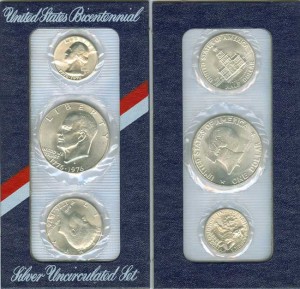 US Bicentennial  Uncirculated Set 1776-1976 price, composition, diameter, thickness, mintage, orientation, video, authenticity, weight, Description