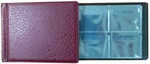 Album 130x100 mm at 32 coins, cell 50x43 mm,  AMKM-32 (burgundy)