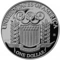 1 доллар 1992 США XXV Олимпиада, Бейсбол,  proof, серебро