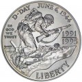 1 доллар 1993 D-Day Десант в Нормандии, серебро UNC