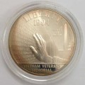 1 dollar 1994 the Vietnam Veterans Memorial  proof, silver