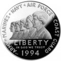 Dollar 1994 Women in Military Service for America silver proof