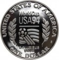 1 dollar 1994 USA World Cup,  proof, silver
