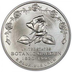 Dollar 1997 Botanic Garden  UNC price, composition, diameter, thickness, mintage, orientation, video, authenticity, weight, Description